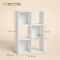 HOMCOM Boekenkast Staande Kast met 3 Niveaus Smalle Kast met Kantelbeveiliging Opbergkast voor Woonkamer Slaapkamer Kantoor Wit(m-3)