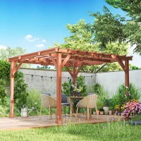 Outsunny 3.3 x 3.3 m Wooden Pergola Kit, Graden Pergola Gazebo Grape Trellis with Stable Structure for Climbing Vines, Flowers(m-12)