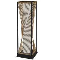 Outsunny Rattan Solar Garden Lights, Auto On/Off LED Floor Lamp, Sand Brown(m-11)