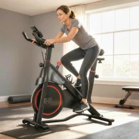 SPORTNOW Exercise Bike, Stationary Bike with Adjustable Magnetic Resistance, Indoor Cycling Equipment with LCD Display(m-10)