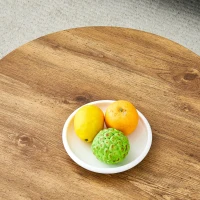 Table d'appoint ronde, patins feutre antidérapants et entretien facile, 50x50x48 cm, Couleur naturelle(m-7)