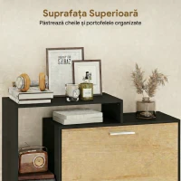 HOMCOM Dulap Slim Pantofi, Dulap Economisire Spațiu Pantofar Slim Pantofar Economisire Spațiu, Negru și Lemn(m-7)