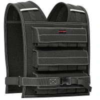 SPORTNOW 15KG Adjustable Weighted Vest, Running Weight Vest, with 30 Metal Weights, Reflective Strips, for Running, Exercise(m-1)