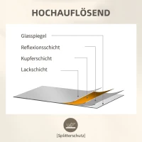 HOMCOM Wandspiegel – Decoratieve spiegel met metalen frame, zwarte lijnen, meerlaags glas, 90B x 2D x 60H cm(m-6)