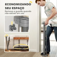 PawHut Barreira de Segurança para Cães Retrátil 0-136 cm  para Cães Pequenos com Botão de Fecho Cinzento(m-6)