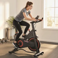 SPORTNOW Exercise Bike, Stationary Bike with Adjustable Magnetic Resistance, Indoor Cycling Equipment with LCD Display(m-2)