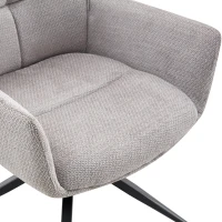 Fauteuil pivotant 360° rembourré, piètement métal laqué stable, patins antidérapants, 48x50x85 cm, Gris(m-7)