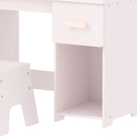 AIYAPLAY Kids Dressing Table, Kids Vanity Table and Chair Set with Tri-Folding Mirror, 2 Drawers, 2 Cabinets for Girls 3+, Pink(m-12)