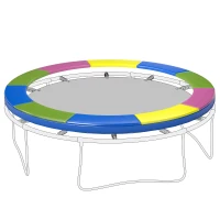 SPORTNOW Coussin de protection trampoline 305cm avec cordon élastique résistant aux intempéries et UV anti-déchirure, multicolore(m-16)