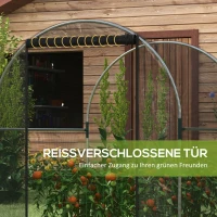 Outsunny Plantenbeschermingsnet, Vogelbescherming, met Deur en Stabiel Stalen Frame, 1,2x1,5x1,5m, Zwart/Zilver(m-7)