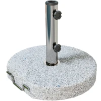 Outsunny Pied de parasol rond, socle parasol extérieur à roulettes, pour mât de Ø 32,38 et 48 mm, poids net 25,5 Kg, gris(m-1)