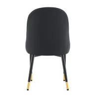 Lot de 2 chaises de salle à manger, dossier motif éclair stylé, déperlante et facile d'entretien, 47.3x44x91 cm, Noir(m-10)