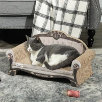 PawHut 2-in-1 Cat Scratcher with Catnip for Indoor Cats, 29.5 x 56 x 26cm, Brown(m-10)