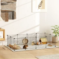 PawHut Cage parc enclos pour animaux domestiques L 106 x l 73 x H 36 cm bords arrondis fil métallique noir(m-10)
