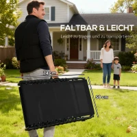Outsunny ligbed tuin ligbed 4-traps verstelbare rugleuning zwart(m-6)
