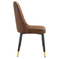 Lot de 2 chaises de salle à manger modernes, assise rembourrée, embouts antidérapants, 43x41.5x89 cm, Marron+Noir(m-10)