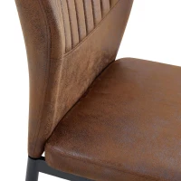 Lot de 4 chaises de salle à manger, style léger-luxe, patins antidérapants, 43x42.6x93 cm, Marron+Noir(m-9)