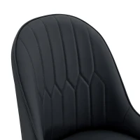 Lot de 2 chaises de salle à manger, dossier motif éclair stylé, déperlante et facile d'entretien, 47.3x44x91 cm, Noir(m-5)