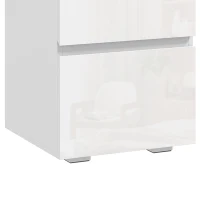 HOMCOM Lot de 2 Tables de Chevet, Tables d'Appoint avec 2 Tiroirs, Façades à Haute Brillance, Plateau Large, 40x40x58cm, Blanc(m-10)