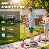 AIYAPLAY Electric Scooter for Kids 6-14 Years, with Colourful Lights, Pink(m-5)