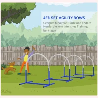 PawHut Agility-Set voor Honden, 4 Bogen, Beginner, met Draagtas, Blauw+Wit, 88 x 64 x 95 cm(m-6)