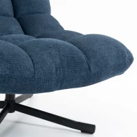 HOMCOM Draaibare Accentstoel, moderne loungefauteuil zonder armleuningen met stalen poten, donkerblauw(m-11)