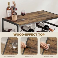 HOMCOM 30 Bottles Wine Rack, 6 Tier Free Standing Wine Storage Holder with Wood Effect Tabletop, Rustic Brown(m-5)