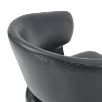 Lot de 2 chaises de salle à manger style mid-century, design tonneau, haute densité ergonomique, 46.5x48x77.3 cm, Noir(m-7)