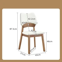 Lot de 2 chaises de salle, design papillon, confortable et facile d'entretien, 51x43x87.5 cm, Blanc(m-3)