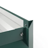 Outsunny Stalen verhoogde plantenbak, open bodem, eenvoudige montage, 95L x 90,5B x 29,8H cm, Groen(m-10)