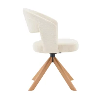 Lot de 2 chaises pivotantes rétro-luxe, patins feutre antidérapants, rotation 360° silencieuse, 47x47.5x81.5 cm, Couleur naturelle(m-10)