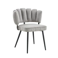 Lot de 2 chaises de salle à manger, mousse haute densité, patins antidérapants, 60x46x80 cm, Gris clair(m-8)
