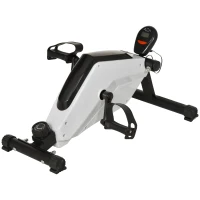 HOMCOM Magnetic Pedal Exerciser, 8-Level Adjustable Resistance Mini Exercise Bike for Arms and Legs Rehabilitation Training, Portable Trainer Fitness Equipment for Elderly People Home, Office Workout(m-10)