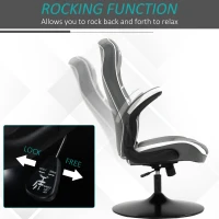 Vinsetto Gaming Chair Ergonomic Computer Chair with Adjustable Height Pedestal Base, Home Office Desk Chair PVC Leather Exclusive Swivel Chair Grey(m-5)