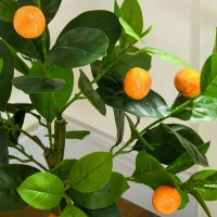 HOMCOM Set 2 Plante Artificiale de Lămâie și Portocal de 120cm pentru Interior cu Ghiveci(m-9)