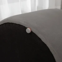 HOMCOM 2-in-1 Pouf in fluweellook met opbergruimte en afneembare deksel Φ44 cm x 47,5 cm Donkergrijs(m-8)