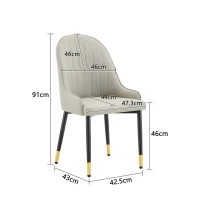 Lot de 2 chaises de salle à manger, dossier motif éclair stylé, déperlante et facile d'entretien, 47.3x44x91 cm, Gris chaud(m-3)