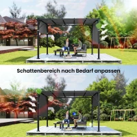 Outsunny Vervangingsdak voor pergola met UV-bescherming, zonnedoek voor terrasoverkapping voor 3 x 3 m paviljoen, donkergrijs(m-7)