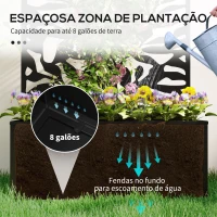 Outsunny Floreira Elevada com Painel de Privacidade de Folhas Decorativas de Metal e Opção de Montagem na Parede 61x23x113 cm Preto(m-4)