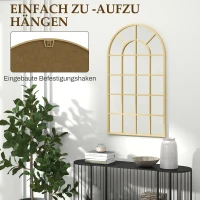 HOMCOM Wandspiegel, Raamontwerp, Garderobespiegel, Metalen Frame, 110 x 62 cm, Goud(m-6)