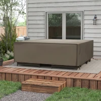 Outsunny Large Square Patio Garden Furniture Set Cover 600D Oxford Waterproof, 230 x 230 x 70cm, Grey(m-10)