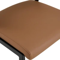 Chaise de salle à manger moderne rembourrée, design épuré, dossier ergonomique, 51x49x78 cm, Marron(m-7)