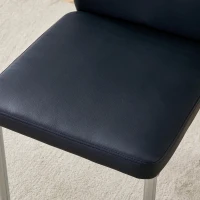 Lot de 4 chaises de salle à manger, style léger-luxe, patins antidérapants, 43x42.6x93 cm, Noir+Argenté(m-7)