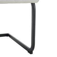 Chaise de salle à manger matelassée motif losange, dossier haut ergonomique, lot de 2, 43x63x100 cm, Blanc+Noir(m-8)