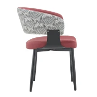Lot de 2 chaises de salle à manger style mid-century, design tonneau, haute densité ergonomique, 46.5x48x77.3 cm, Rouge(m-10)