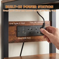 PawHut Fish Tank Stand with Power Outlets Aquarium Stand with Cabinet 20-29 Gallon Tanks Tiger Wood Grain(m-5)