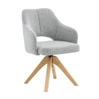 Lot de 2 chaises pivotantes style rétro luxe léger, revêtement en tissu structuré, 45x48x85 cm, Couleur naturelle(m-9)
