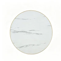 Table d'appoint ronde, plateau anti-rayures facile à nettoyer, 60x60x74 cm, Blanc(m-6)