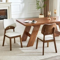 Lot de 2 chaises de salle, design papillon, confortable et facile d'entretien, 51x43x87.5 cm, Blanc(m-4)
