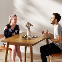 HOMCOM Table de salle à manger design grand plateau 4-6 personnes en bois dim. 120L x 75l x 76H cm(m-8)